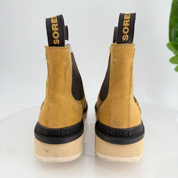 Sorel Hi Line Waterproof Chelsea Boots Tan Yellow Black Women’s Size 5.5 Comfy - Picture 6 of 13
